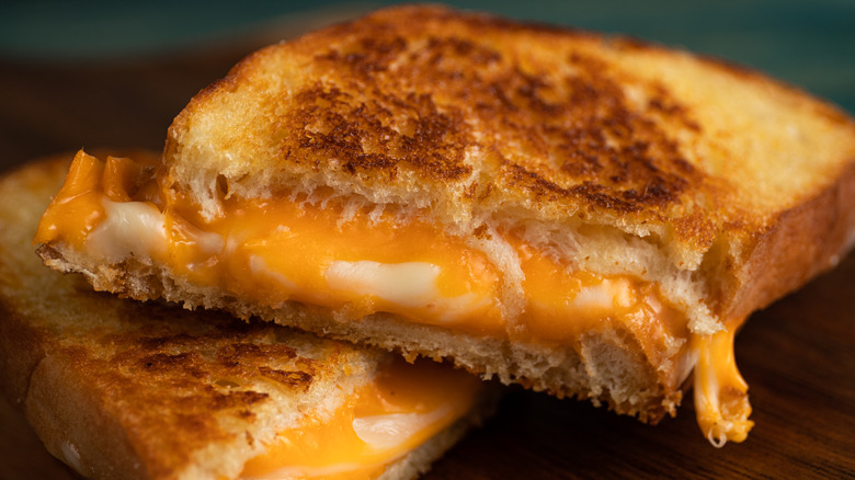 Grilled cheese on plate