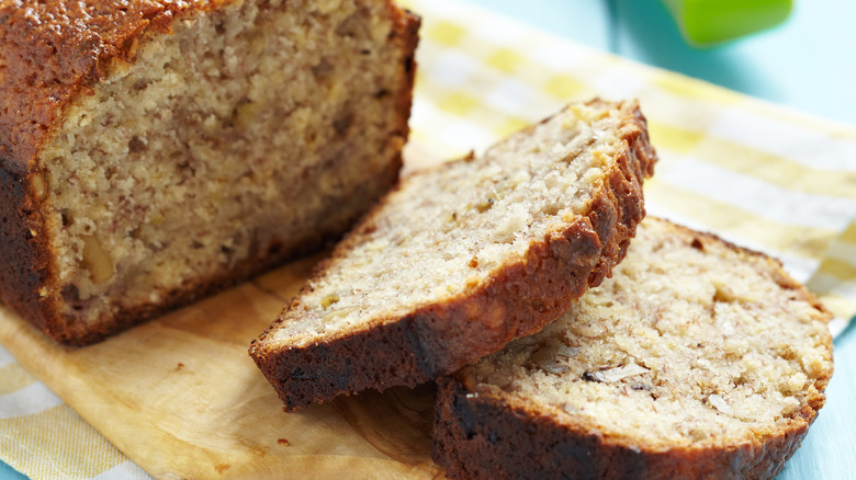 Banana bread sliced