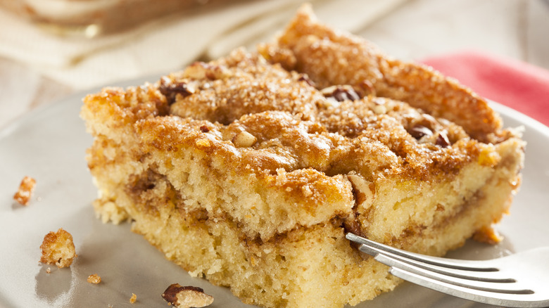 Coffee cake on plate