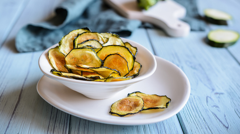 Bowl of zucchini chips