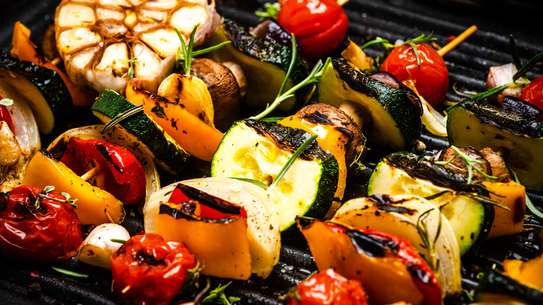 Grilled vegetables and zucchini