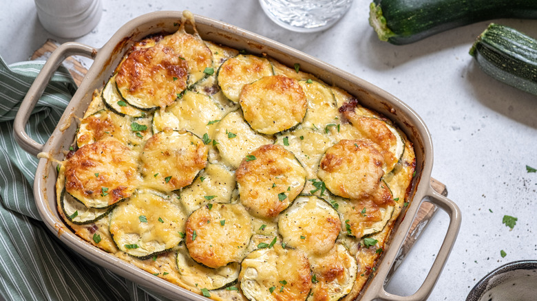 Zucchini casserole with cheese