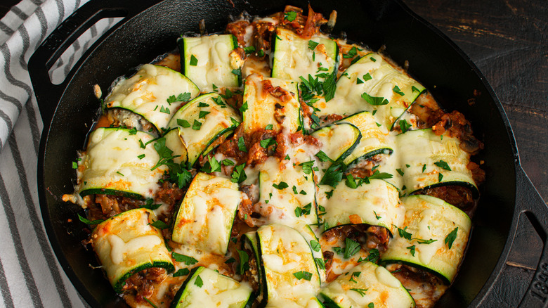 Zucchini lasagna rollups