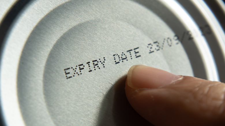 Can of food's expiration date