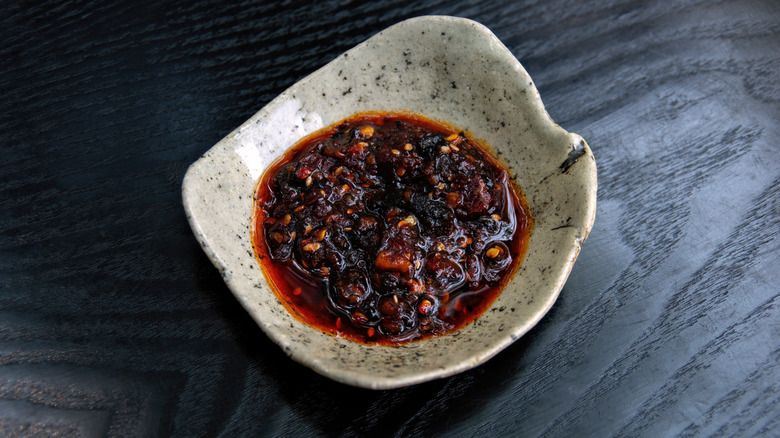 Dish with chili oil