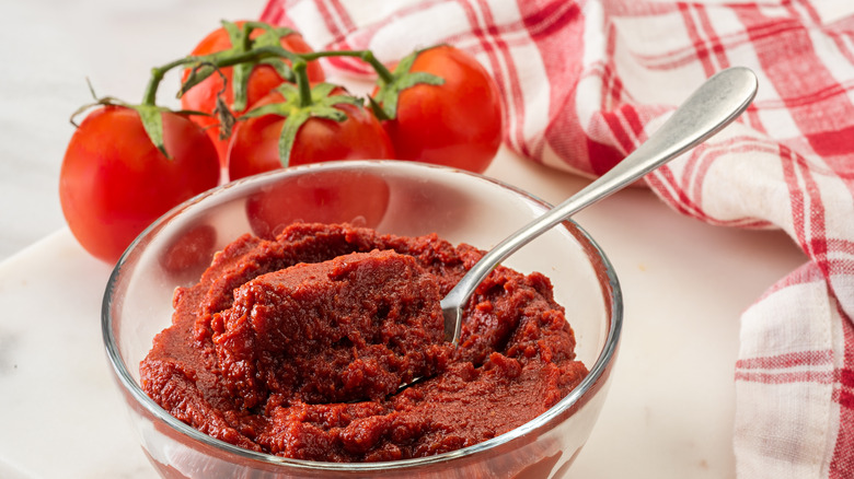 Bowl of tomato paste