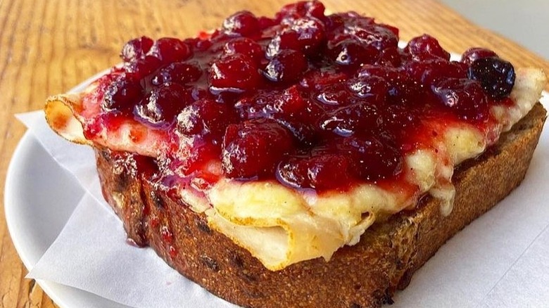 Welsh rarebit and cranberry toast