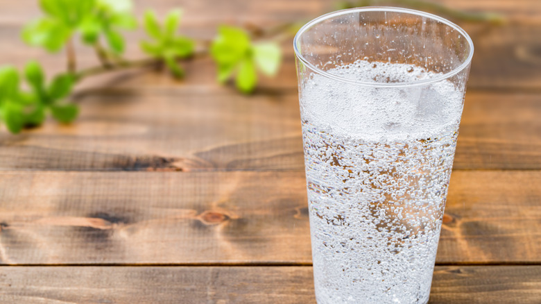 glass of carbonated water