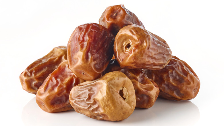 Sukkary dates on white background