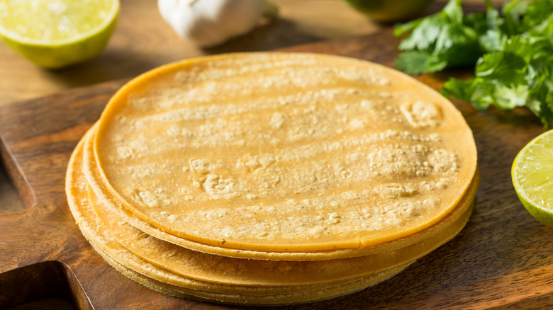 Corn tortillas and limes