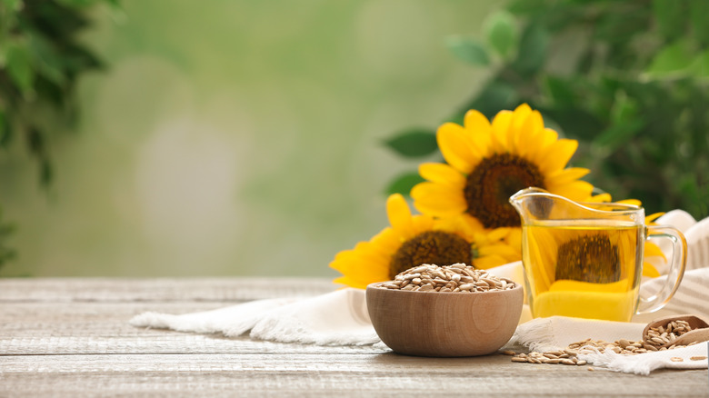 Sunflowers, seeds, and oil