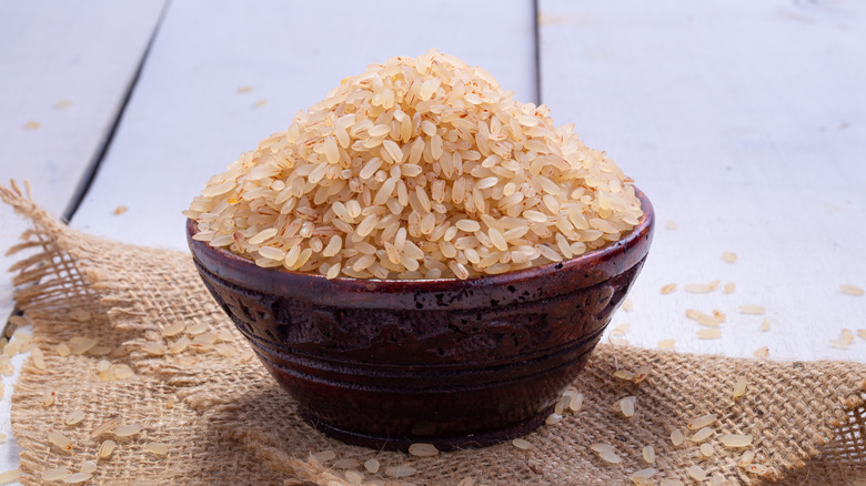 Bowl filled with matta rice