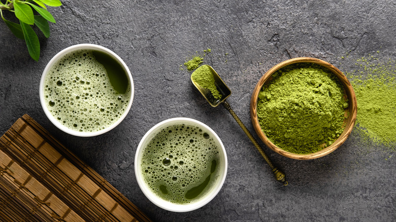 matcha tea on table