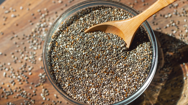 Bowl of chia seeds