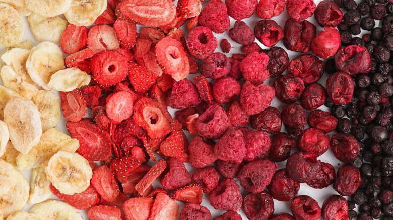 Assortment of freeze-dried fruit