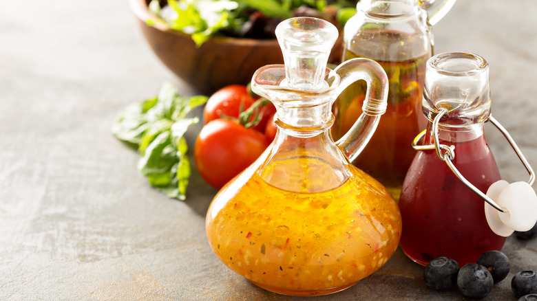 An assortment of vinaigrettes