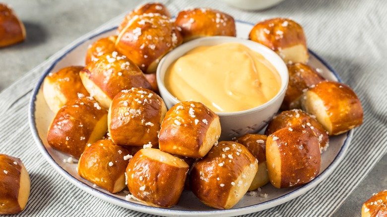 Beer cheese with pretzel bites