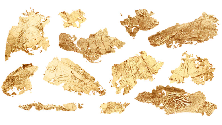 Crinkled gold pieces