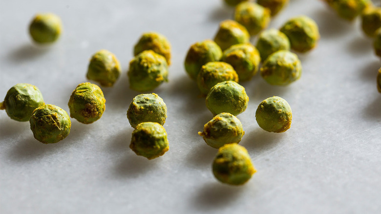 Crispy wasabi-coated green peas