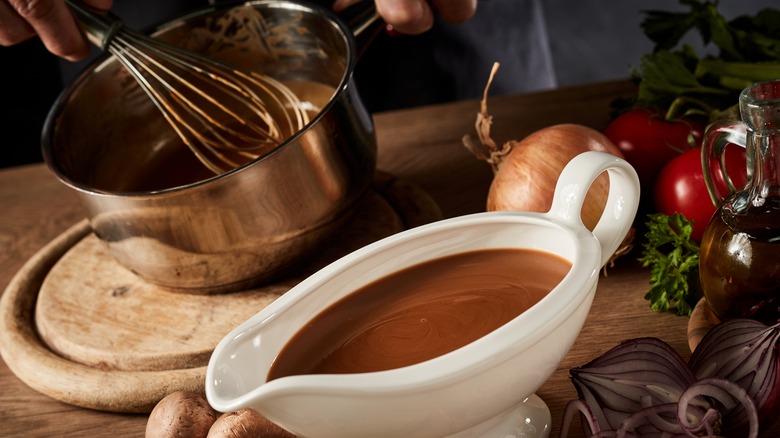 Gravy in pot