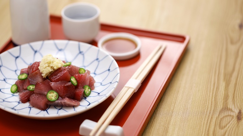 Bullet Tuna sashimi