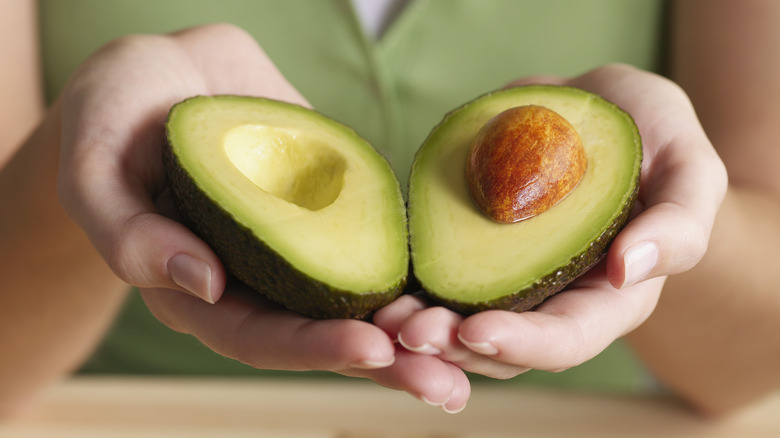 Avocado cut in half 