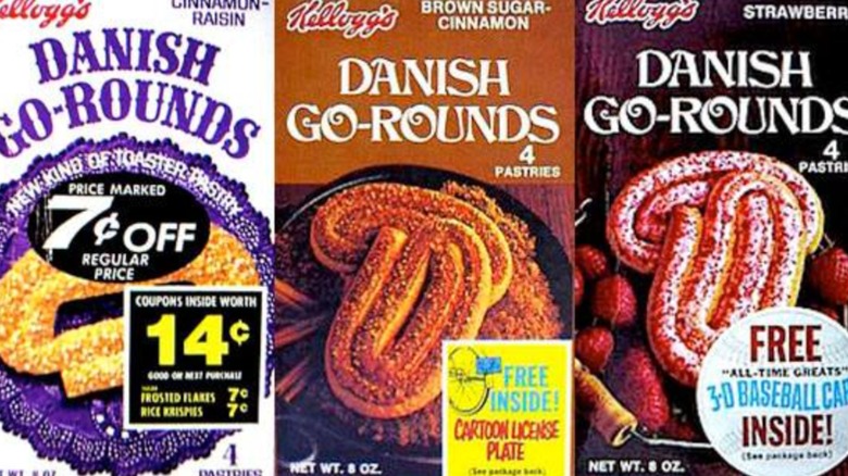 Split image of three Danish Go-Rounds boxes in different flavors