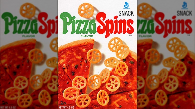 Promotional image for Pizza Spins with pinwheel crackers and pizza slices
