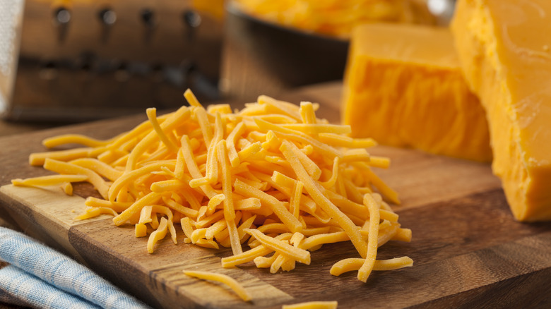 Shredded cheddar cheese