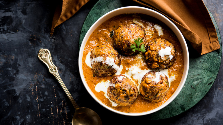 Bowl of creamy kofta curry