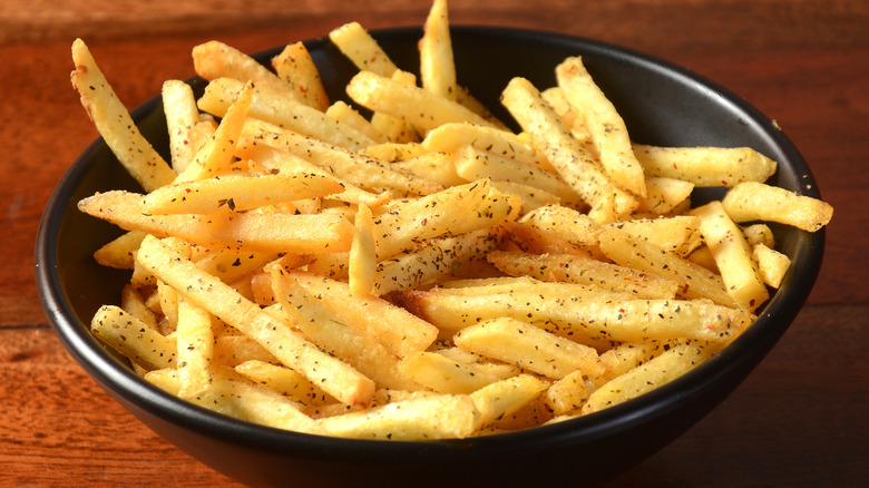 French fries with black pepper