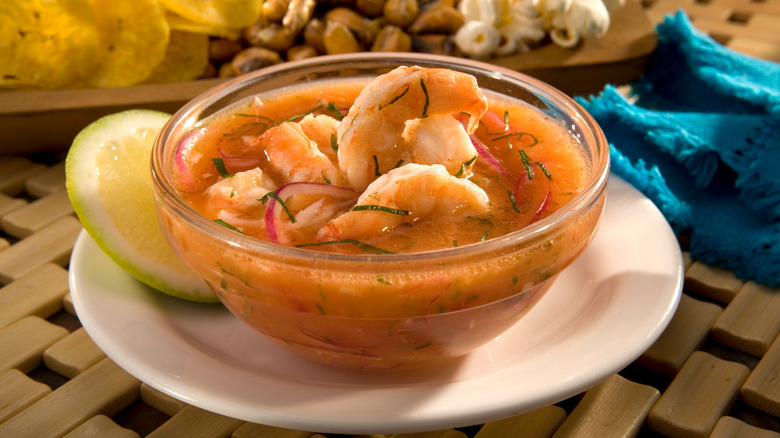 ceviche in a marinade