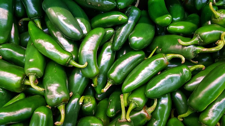 pile of green jalapenos