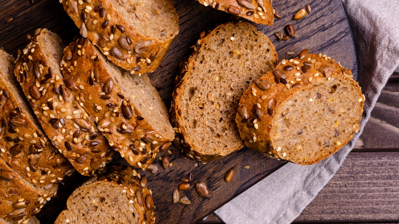 Bread with seeds on the crust