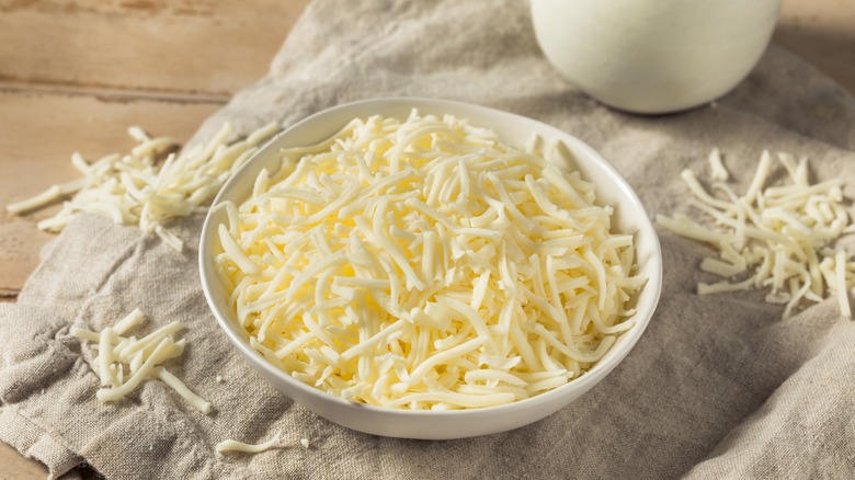 Bowl of shredded cheese