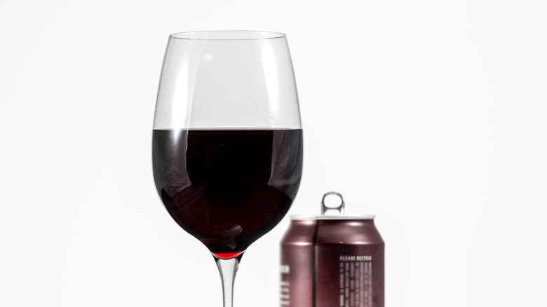 Wine glass and can