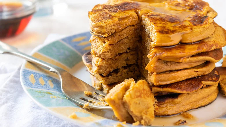 Sweet potato pancakes on plate