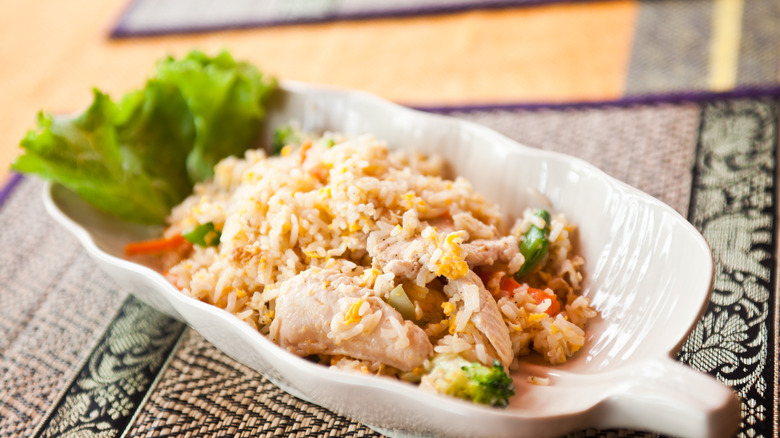 Fried rice with chicken and veggies