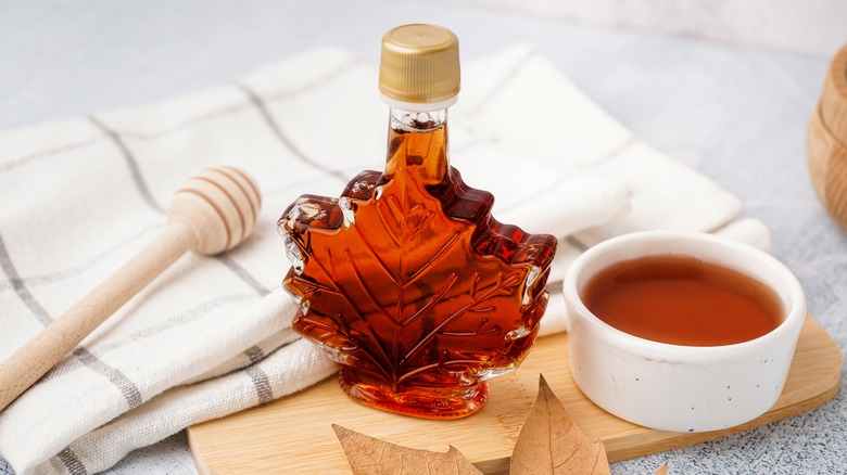 bottle of maple syrup