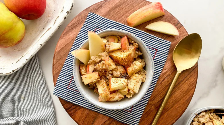 bowl of apple cinnamon oatmeal