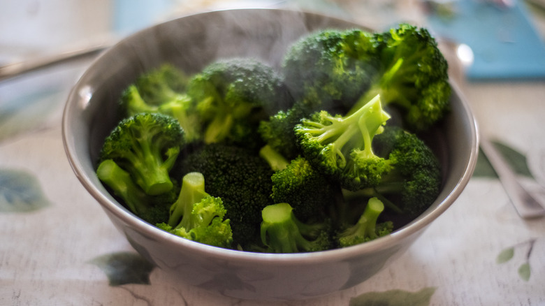 steamed broccoli in bowl