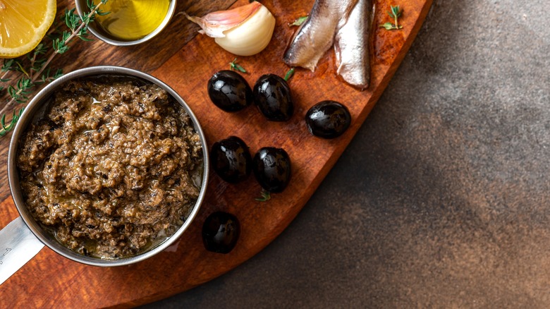 Bowl of olive tapenade 