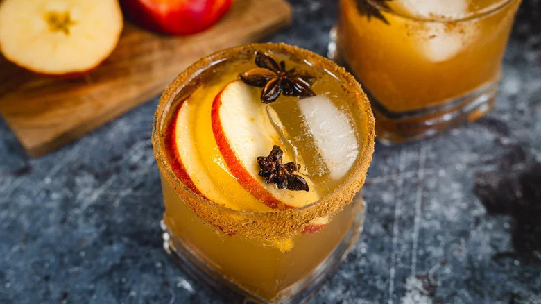 Boozy apple cider with star anise