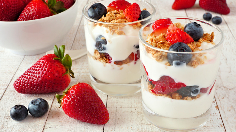 Strawberry parfait with granola