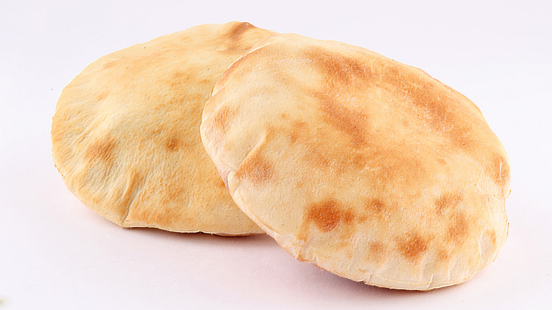 pita bread white background 