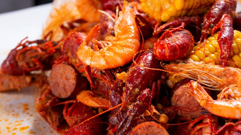 Cajun corn and crawfish 