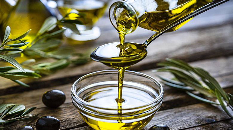 Olive oil being poured