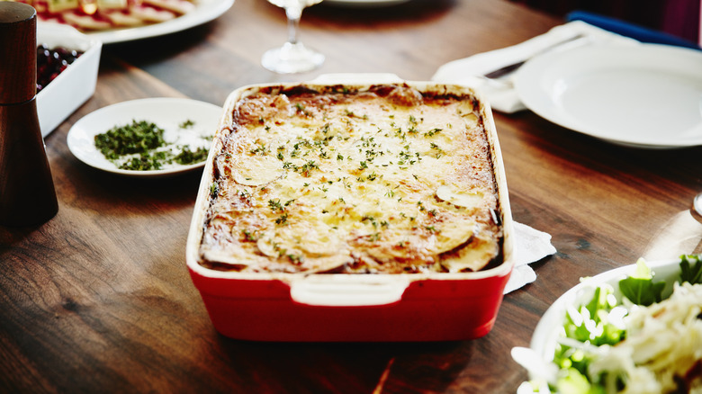 casserole dish on a table