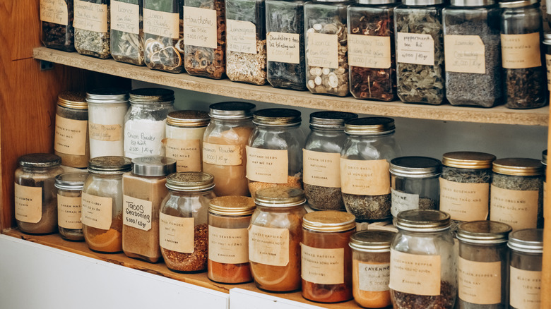 spices on a spice rack