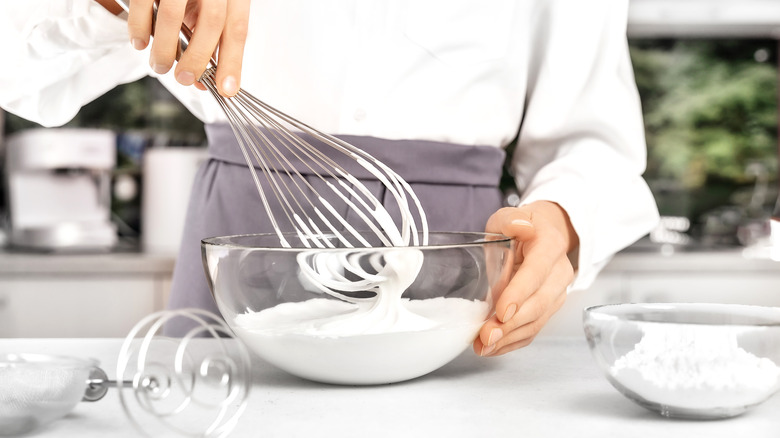 Whipped cream in bowl